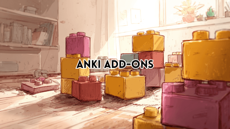 Anki Add-ons – Illustration von Bausteinen als symbolische Darstellung zusätzlicher Erweiterungen und Funktionen in Anki.