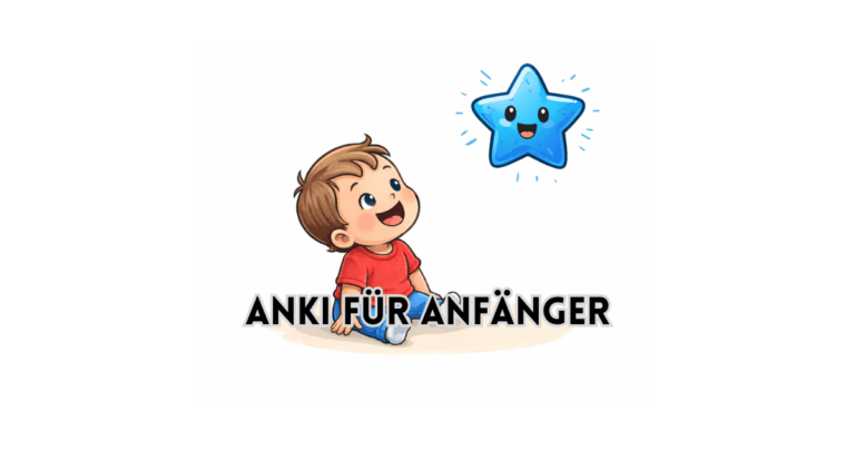 Anki für Anfänger symbolisch dargestellt als Illustration eines Kindes, das zu einem Stern blickt